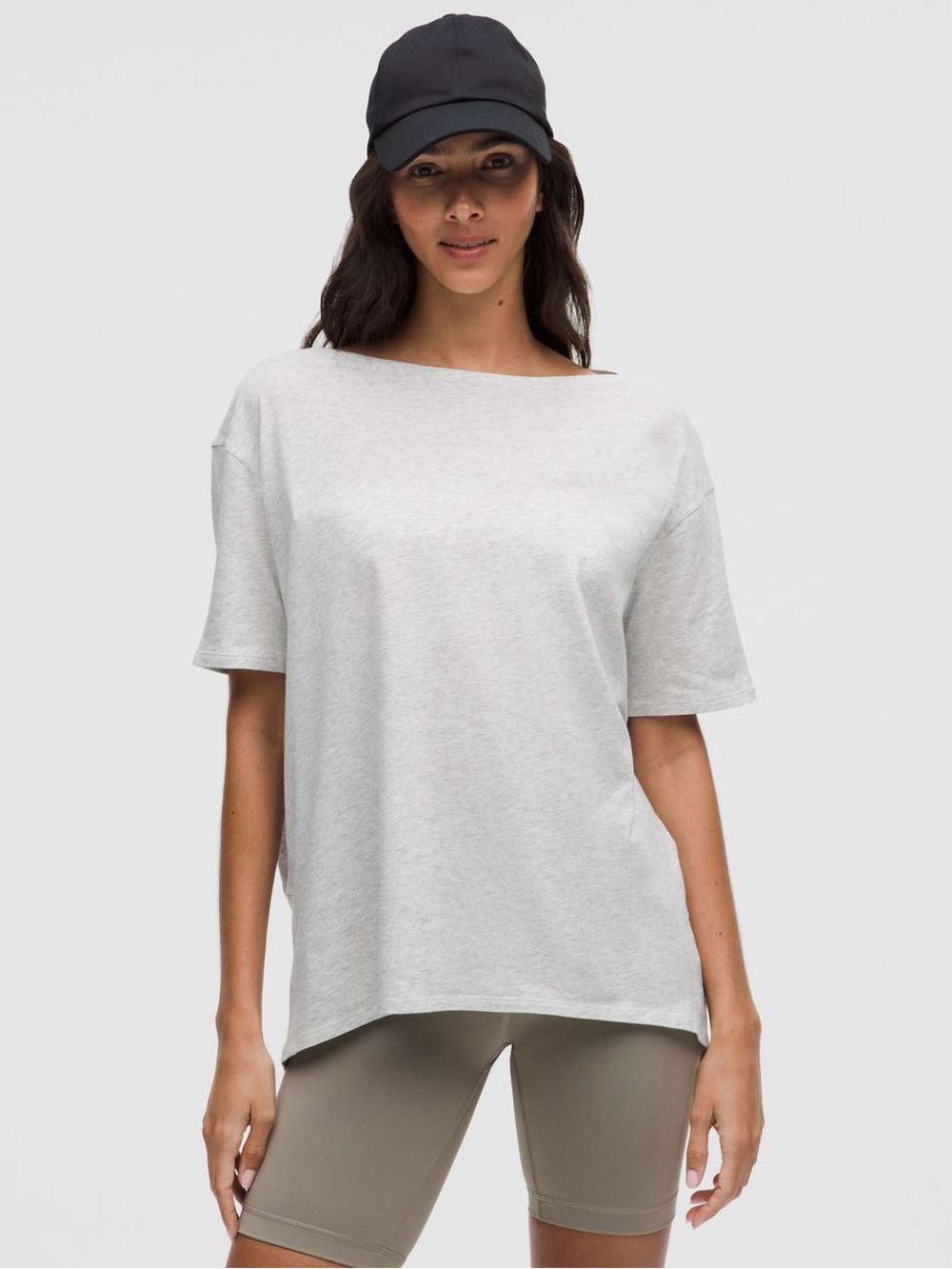 317. Lululemon Back In Action Organic Cotton T-Shirt HCUG Grey 23” PTP size 8
